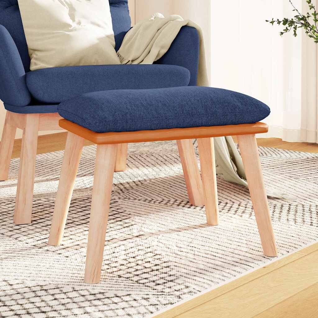 vidaXL Табуретка синя 45x295x35 см текстил и изкуствена кожа