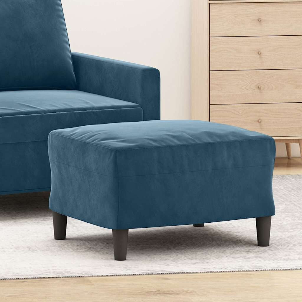 vidaXL Табуретка синя 60x50x41 см кадифе