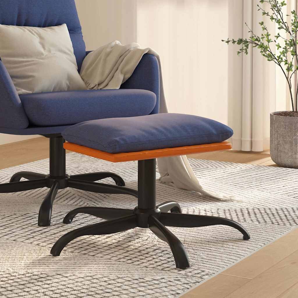 vidaXL Табуретка синя 60x60x36 см текстил и изкуствена кожа