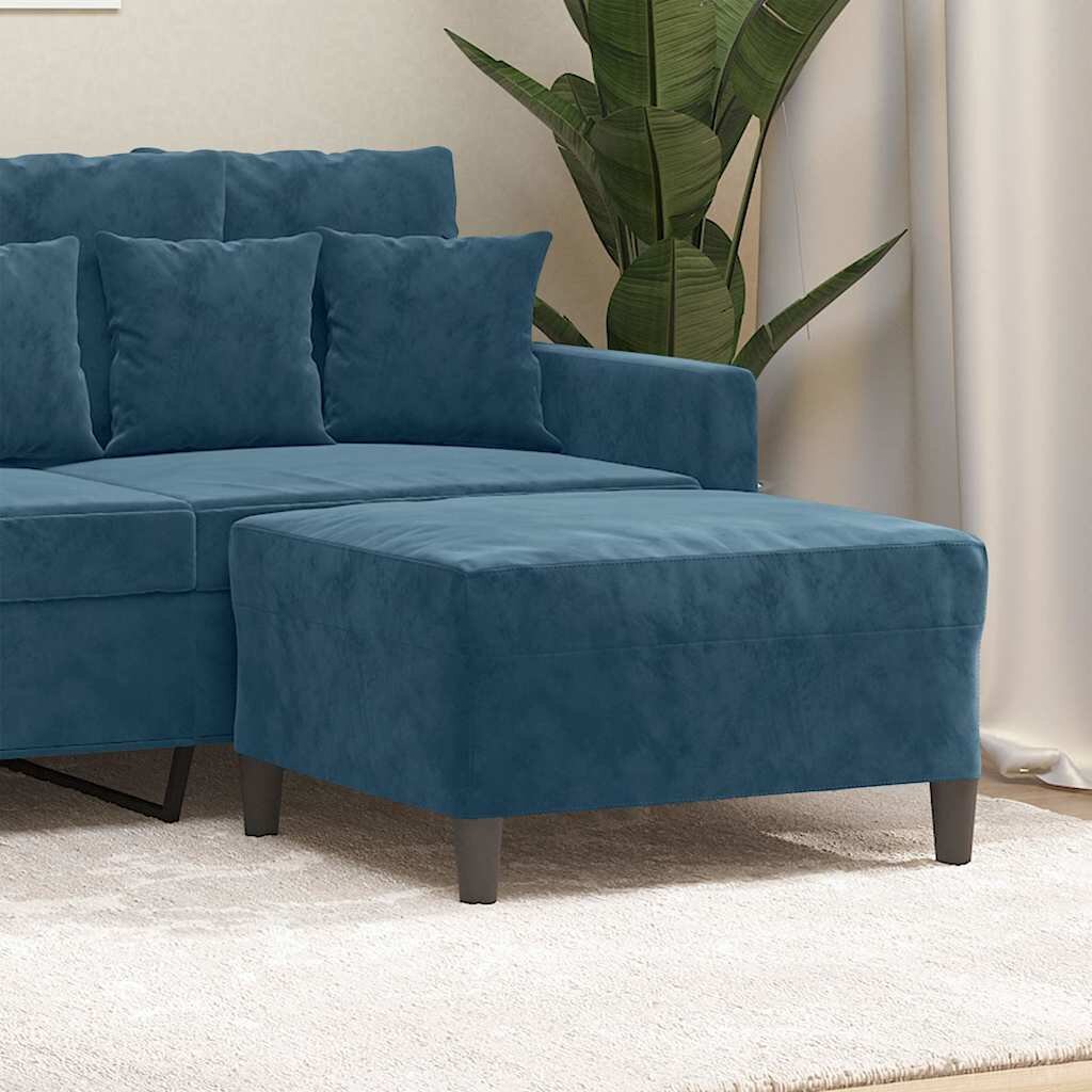vidaXL Табуретка синя 70x55x41 см кадифе