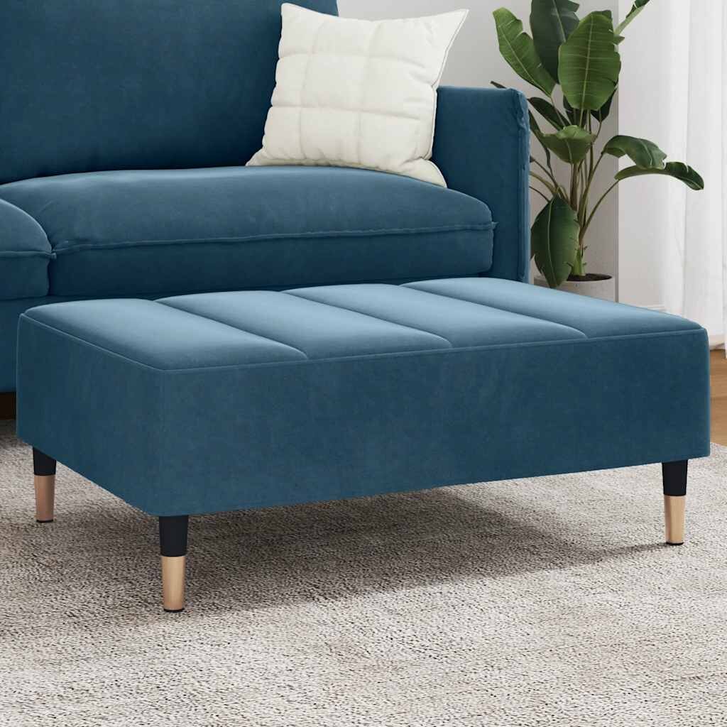 vidaXL Табуретка синя 77x55x31 см кадифе