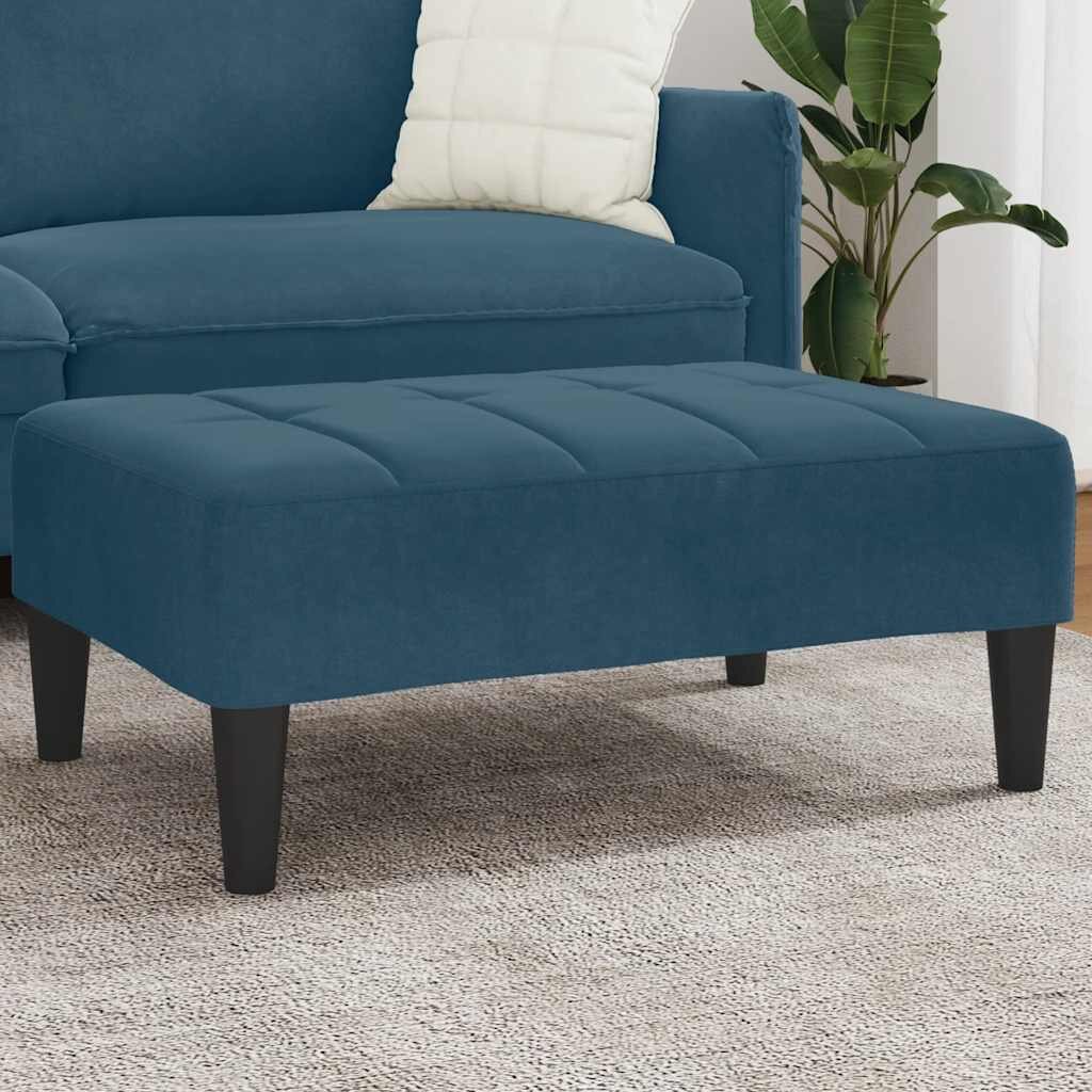 vidaXL Табуретка синя 77x55x31 см кадифе