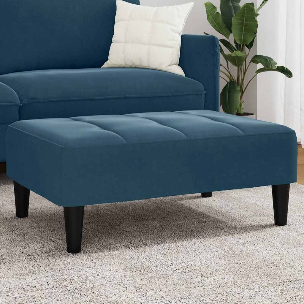 vidaXL Табуретка синя 77x55x31 см кадифе
