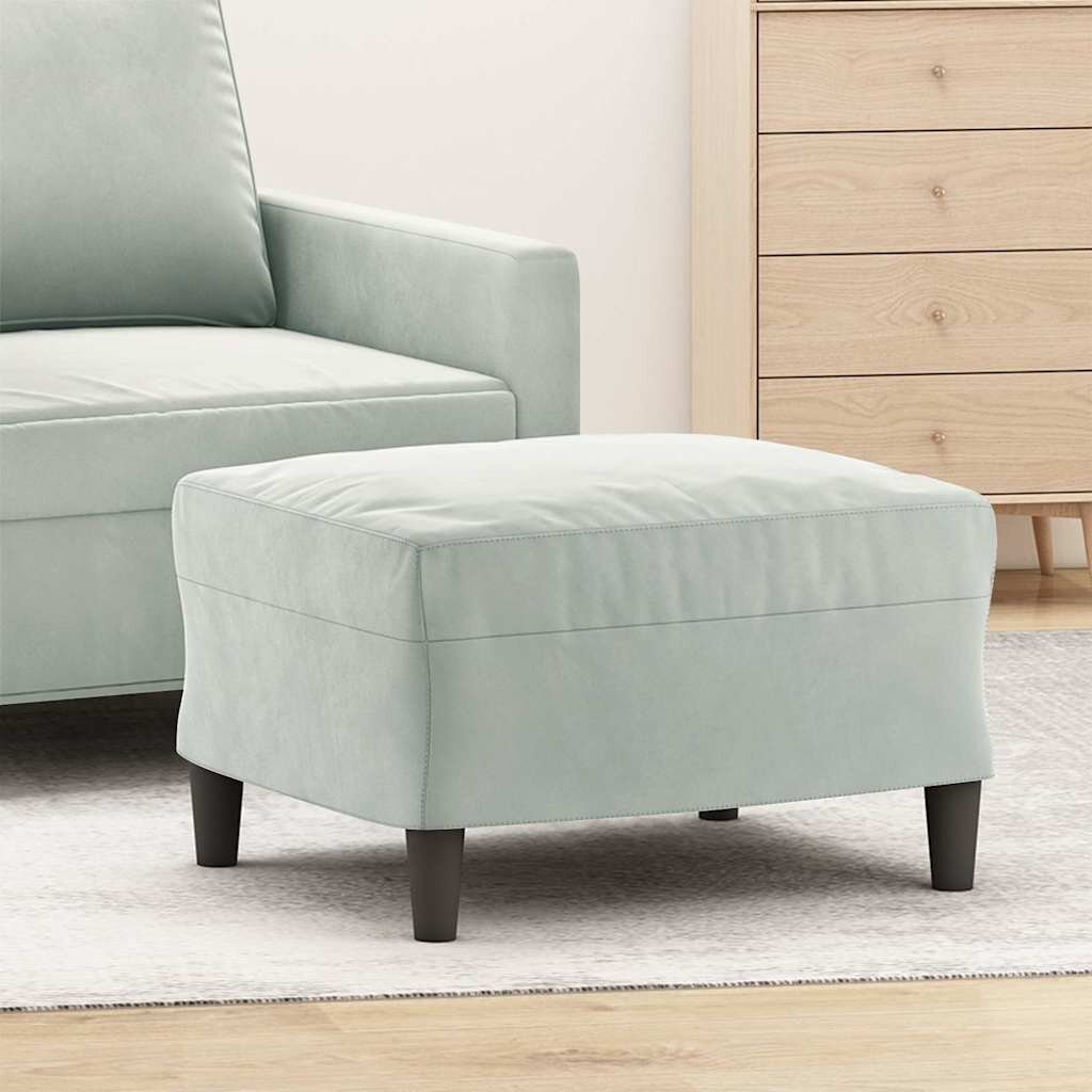vidaXL Табуретка светлосива 60x50x41 см кадифе