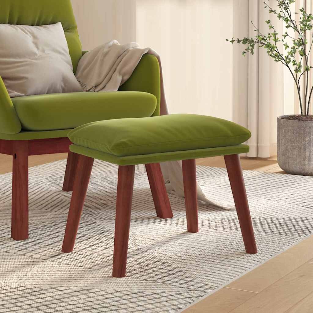 vidaXL Табуретка светлозелена 45x295x35 см кадифе