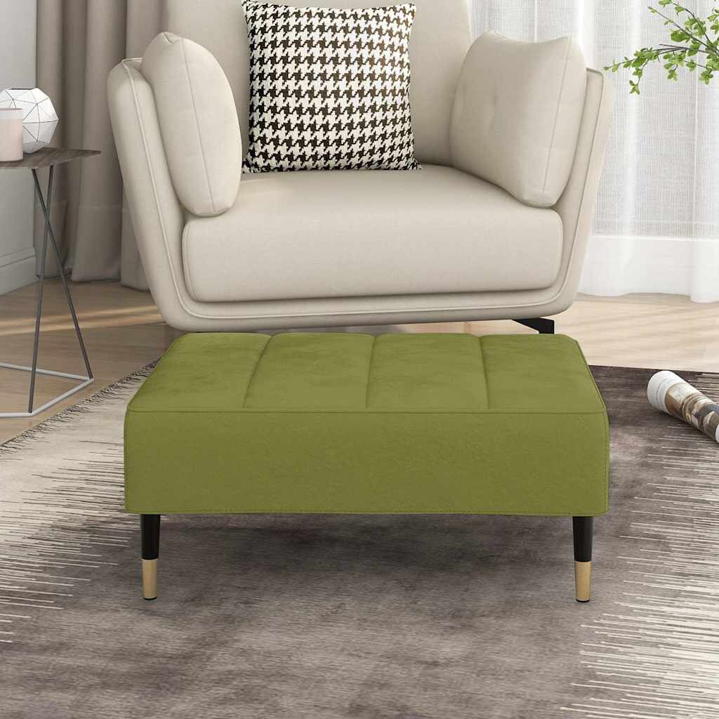 vidaXL Табуретка светлозелена 78x56x32 см кадифе