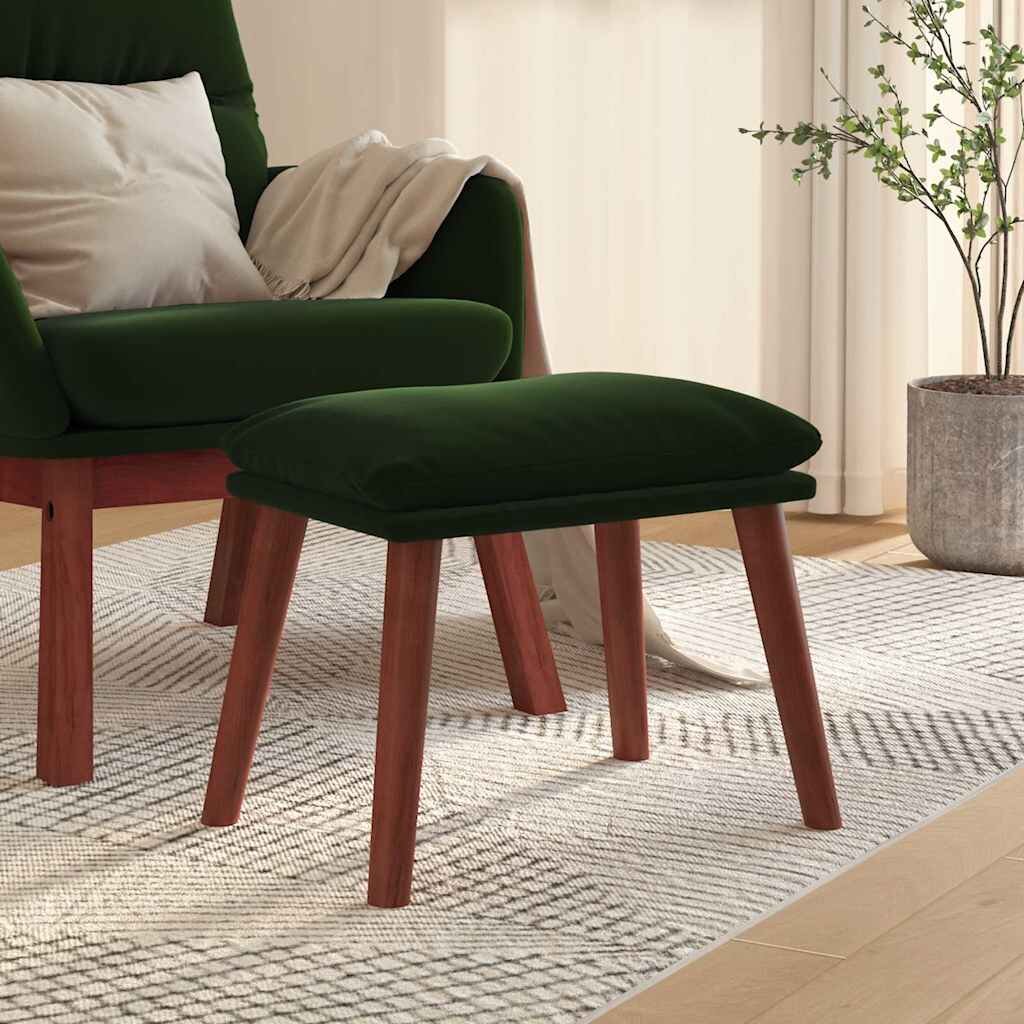 vidaXL Табуретка тъмнозелена 45x295x35 см кадифе