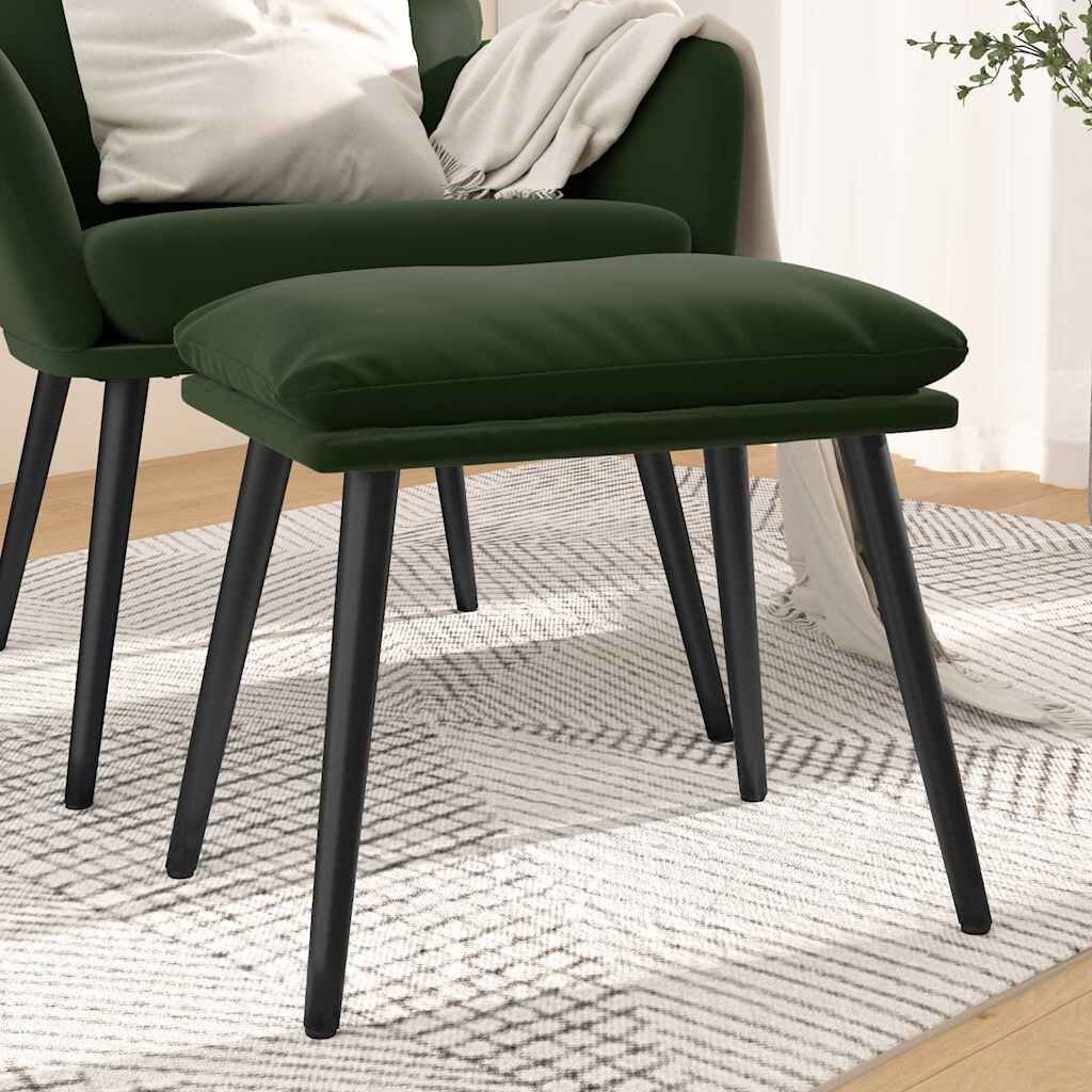 vidaXL Табуретка тъмнозелена 45x295x35 см кадифе