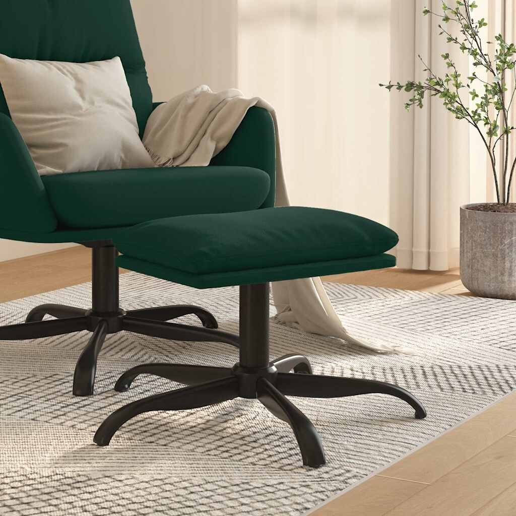 vidaXL Табуретка тъмнозелена 60x60x36 см кадифе