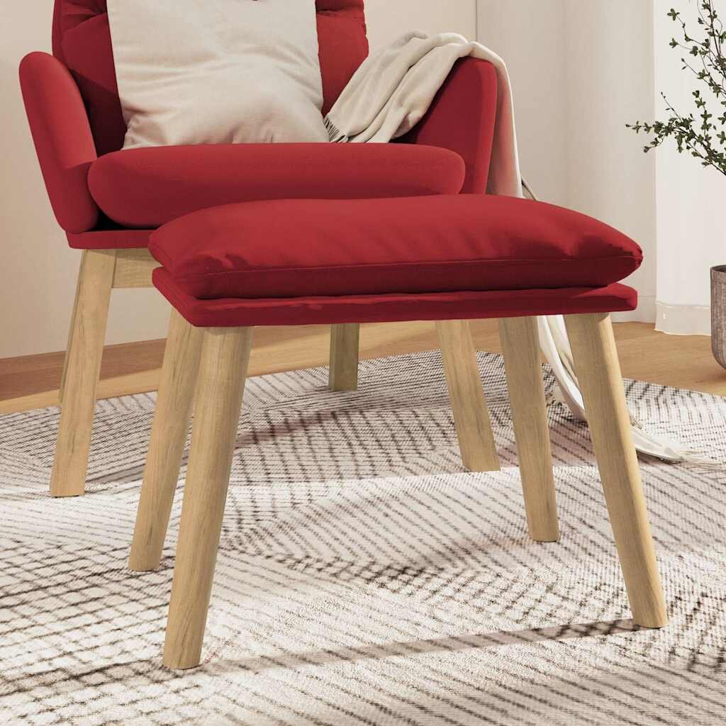 vidaXL Табуретка виненочервена 45x295x35 см кадифе