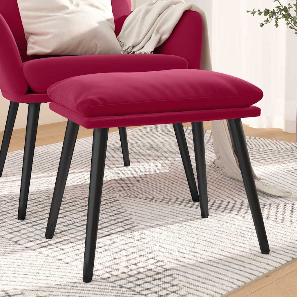 vidaXL Табуретка виненочервена 45x295x35 см кадифе