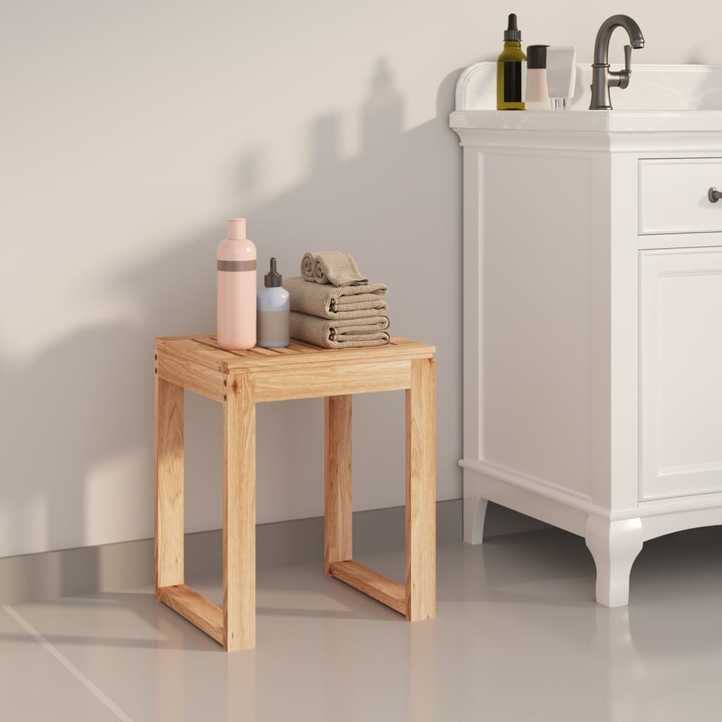 vidaXL Табуретка за баня 40x30x46 см орехово дърво масив