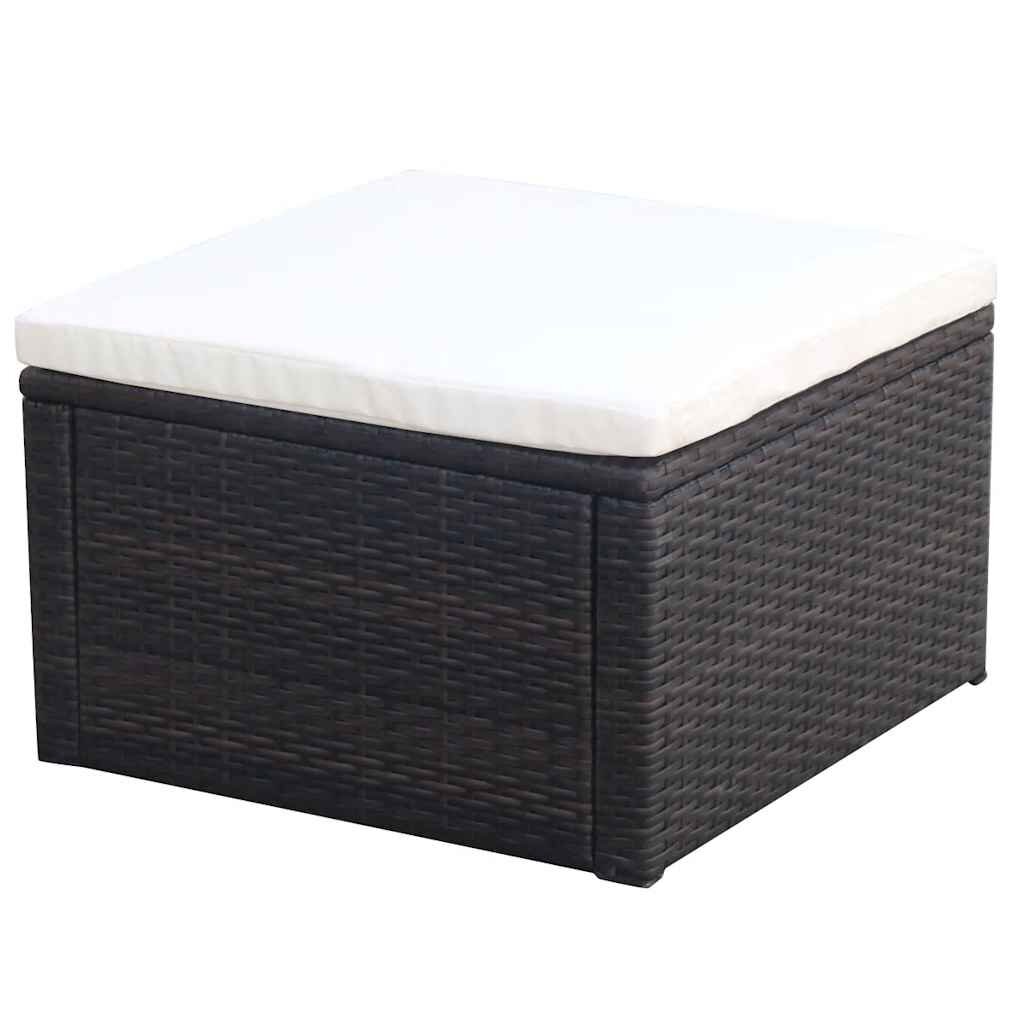 vidaXL Табуретка за крака - отоманка от полиратан 53x53x30 cм кафяв