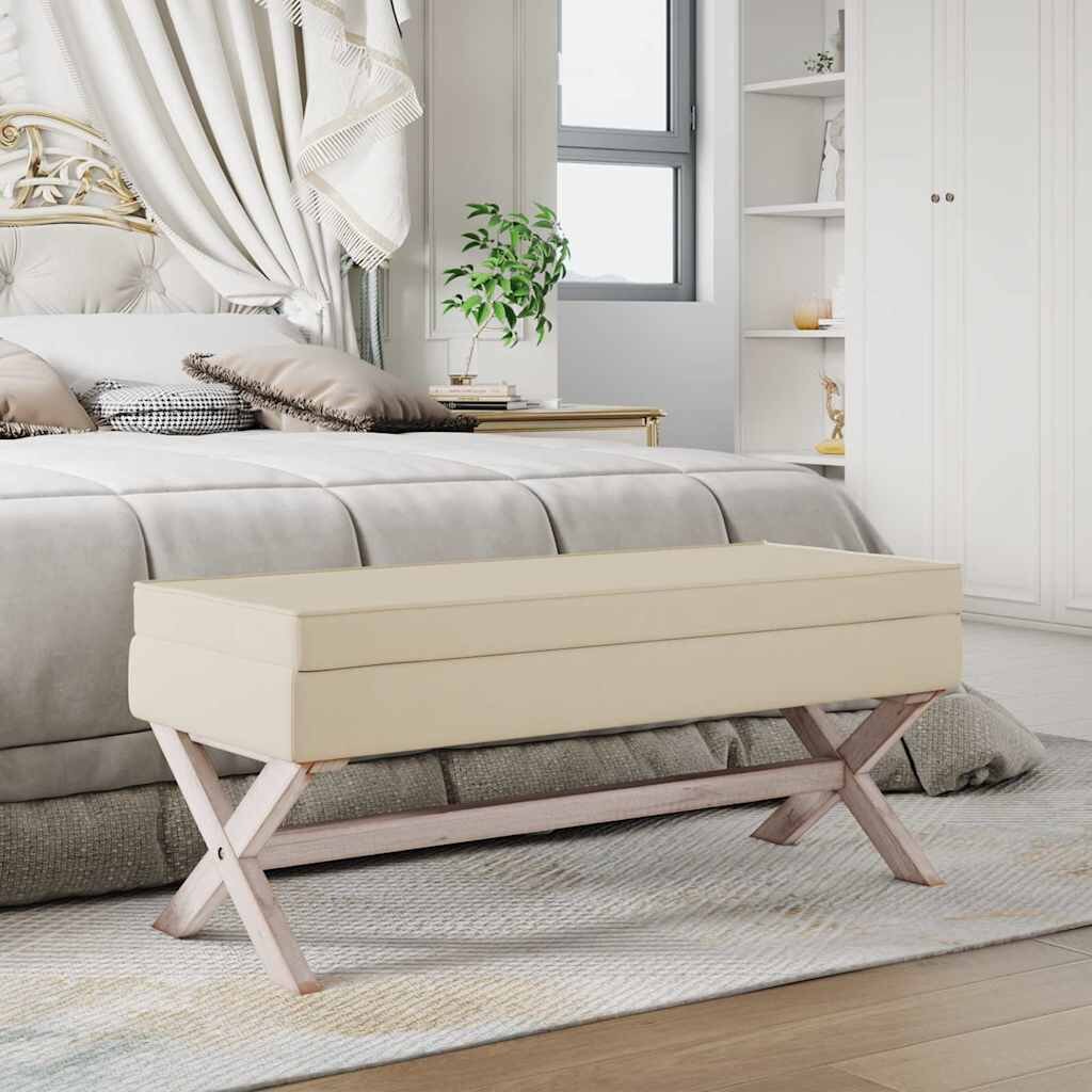 vidaXL Табуретка за съхранение 110x45x49 см лен