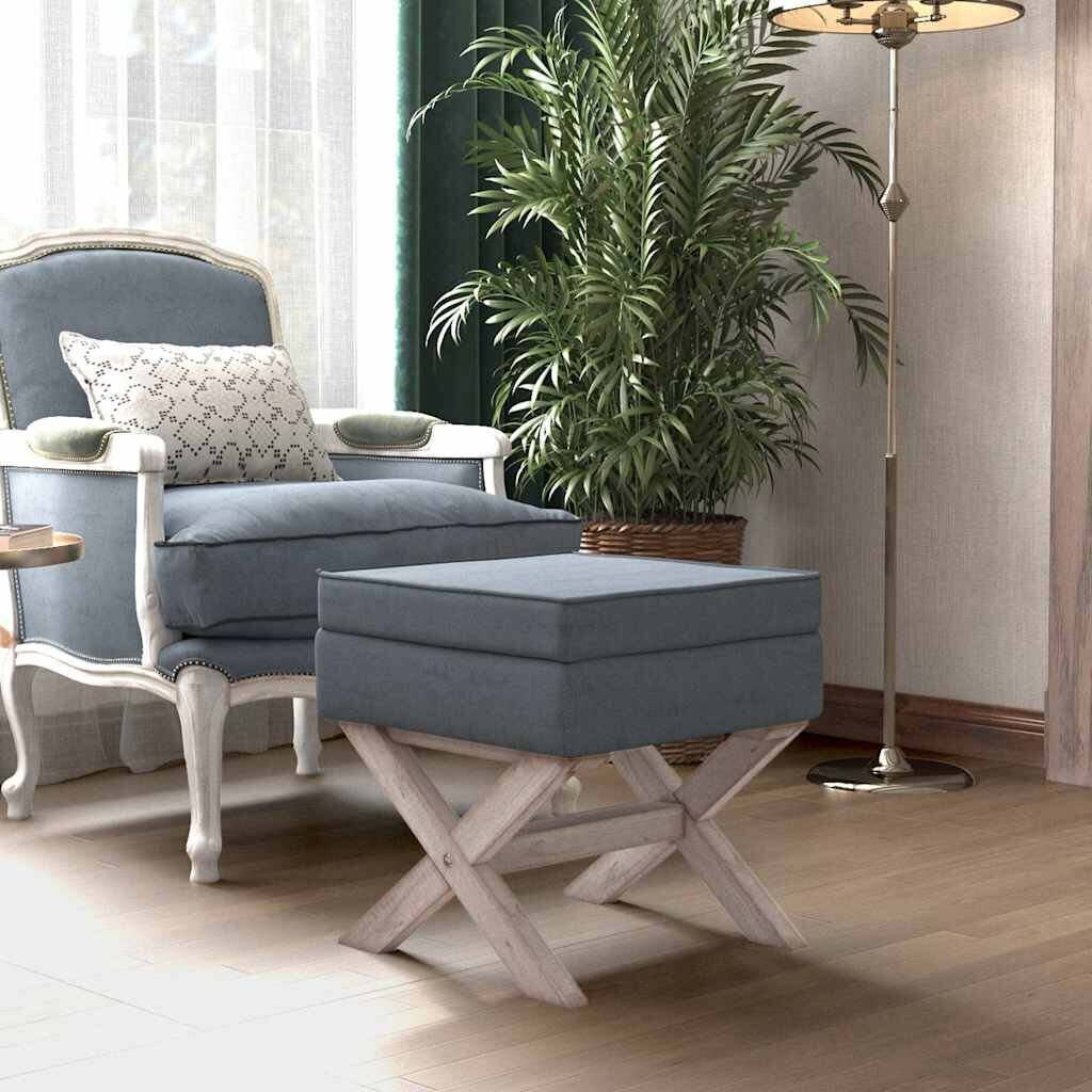 vidaXL Табуретка за съхранение тъмносива 45x45x49 см кадифе