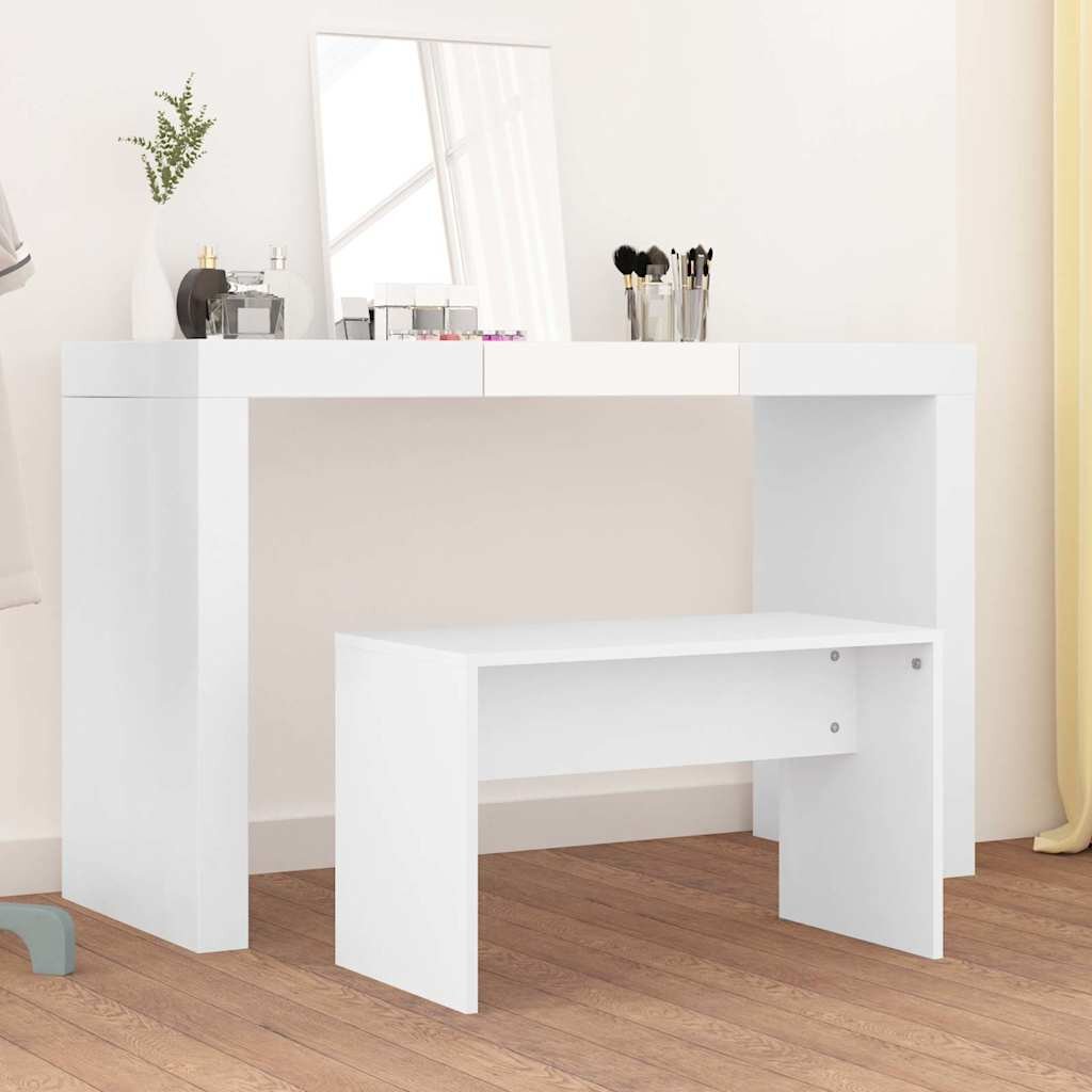 vidaXL Табуретка за тоалетка бяла 70x35x45 см инженерно дърво