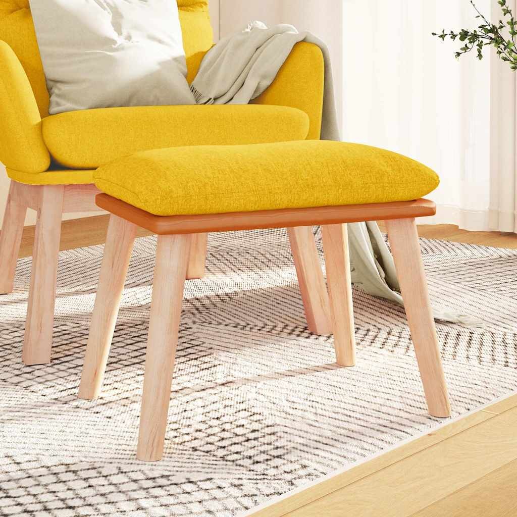 vidaXL Табуретка жълта 45x295x35 см текстил и изкуствена кожа