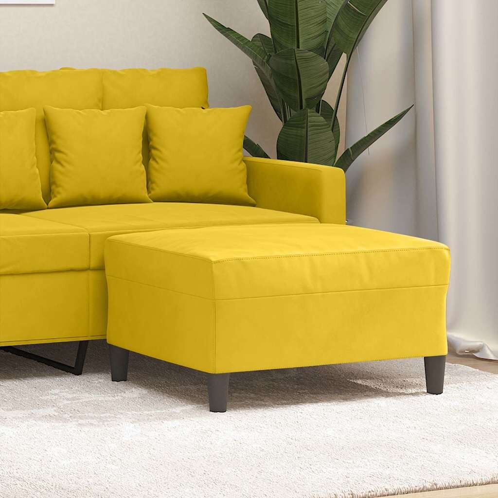 vidaXL Табуретка жълта 70x55x41 см кадифе