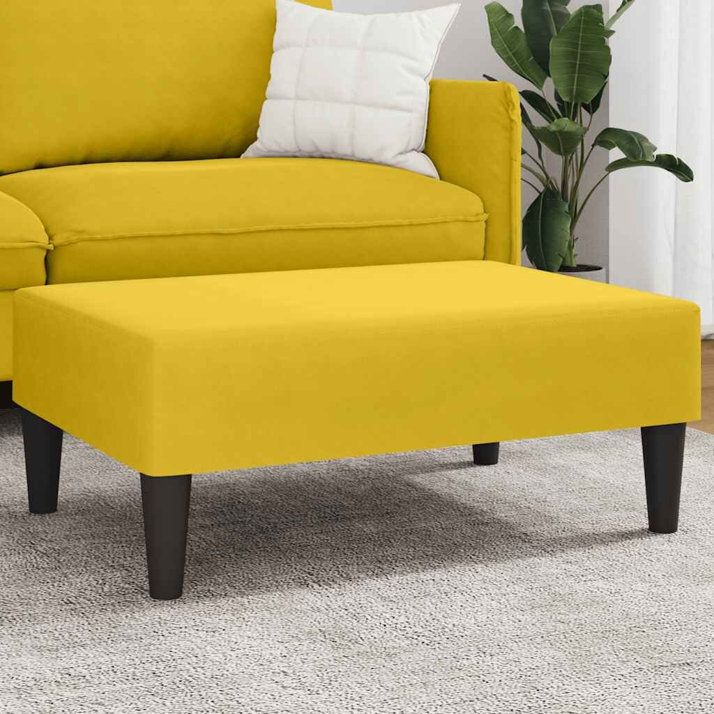 vidaXL Табуретка жълта 77x55x31 см кадифе