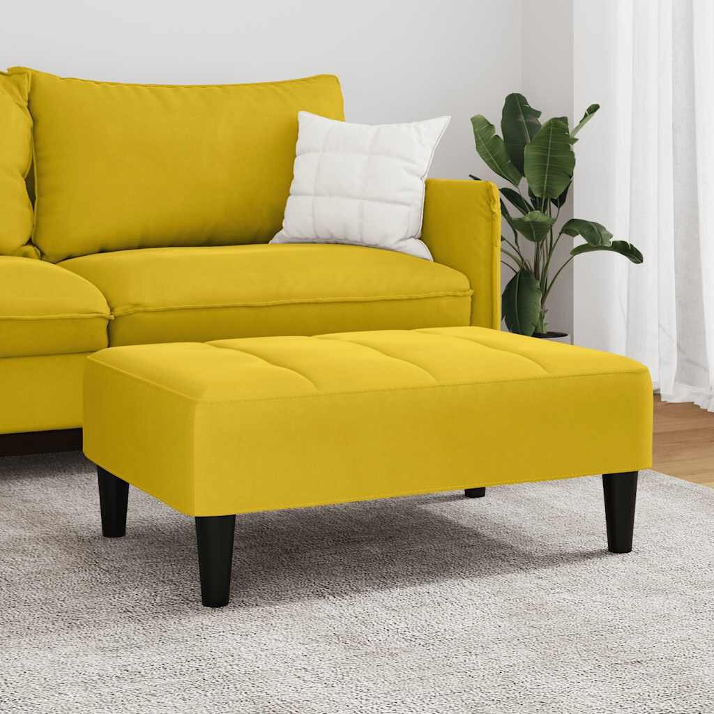 vidaXL Табуретка жълта 77x55x31 см кадифе
