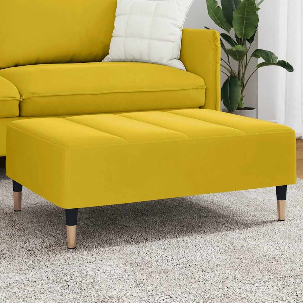 vidaXL Табуретка жълта 77x55x31 см кадифе