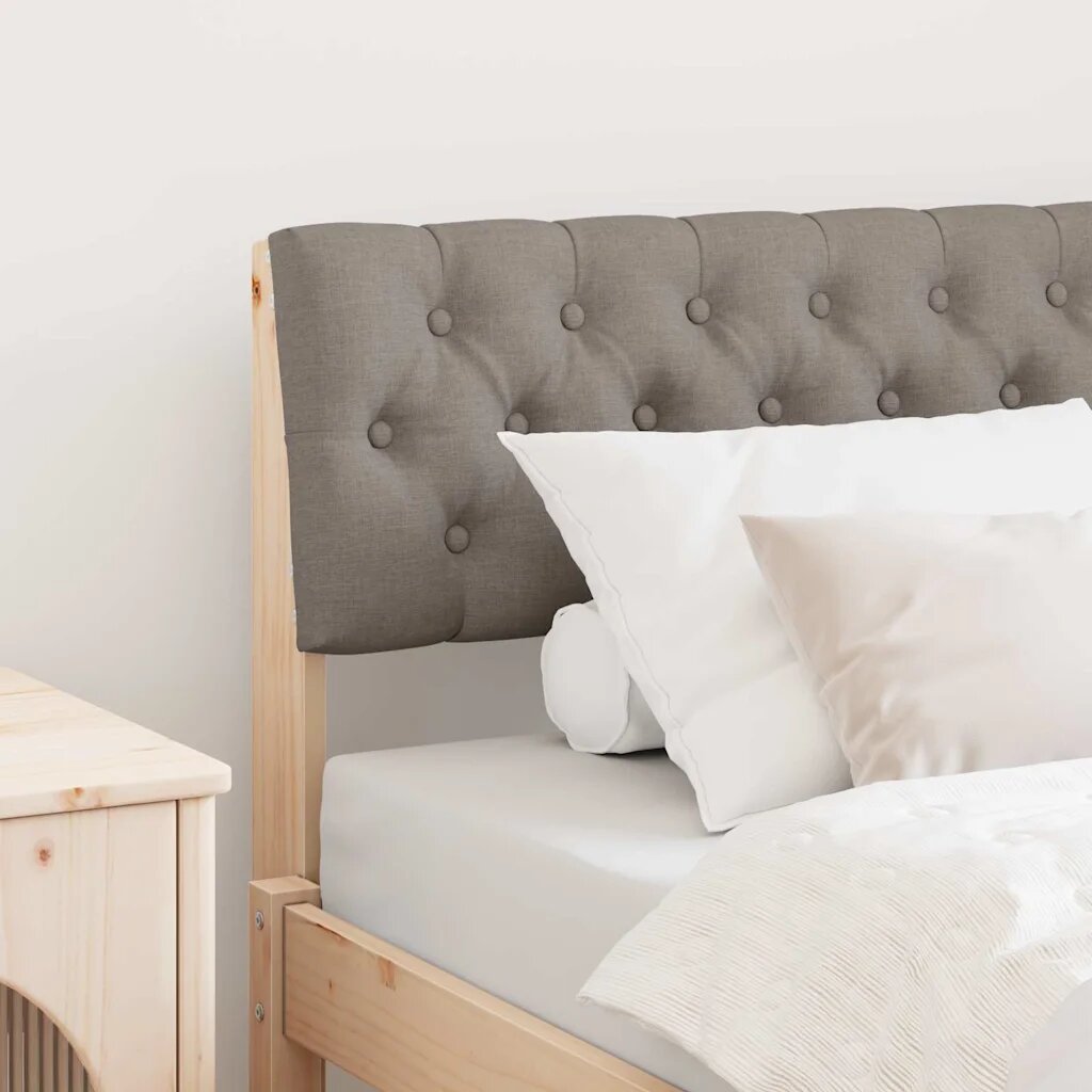 vidaXL Тапицирана табла Таупе 90 cm Солидно борово дърво