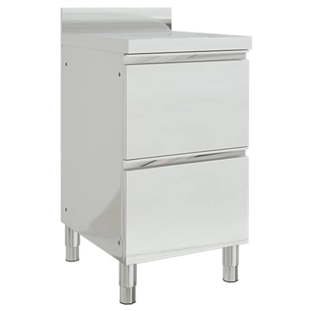 vidaXL Търговски кухненски шкаф с 2 чекмеджета 50x60x96 см