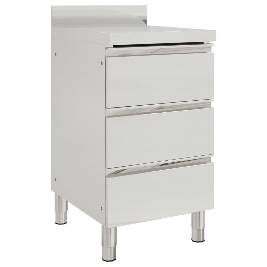 vidaXL Търговски кухненски шкаф с 3 чекмеджета 50x60x96 см