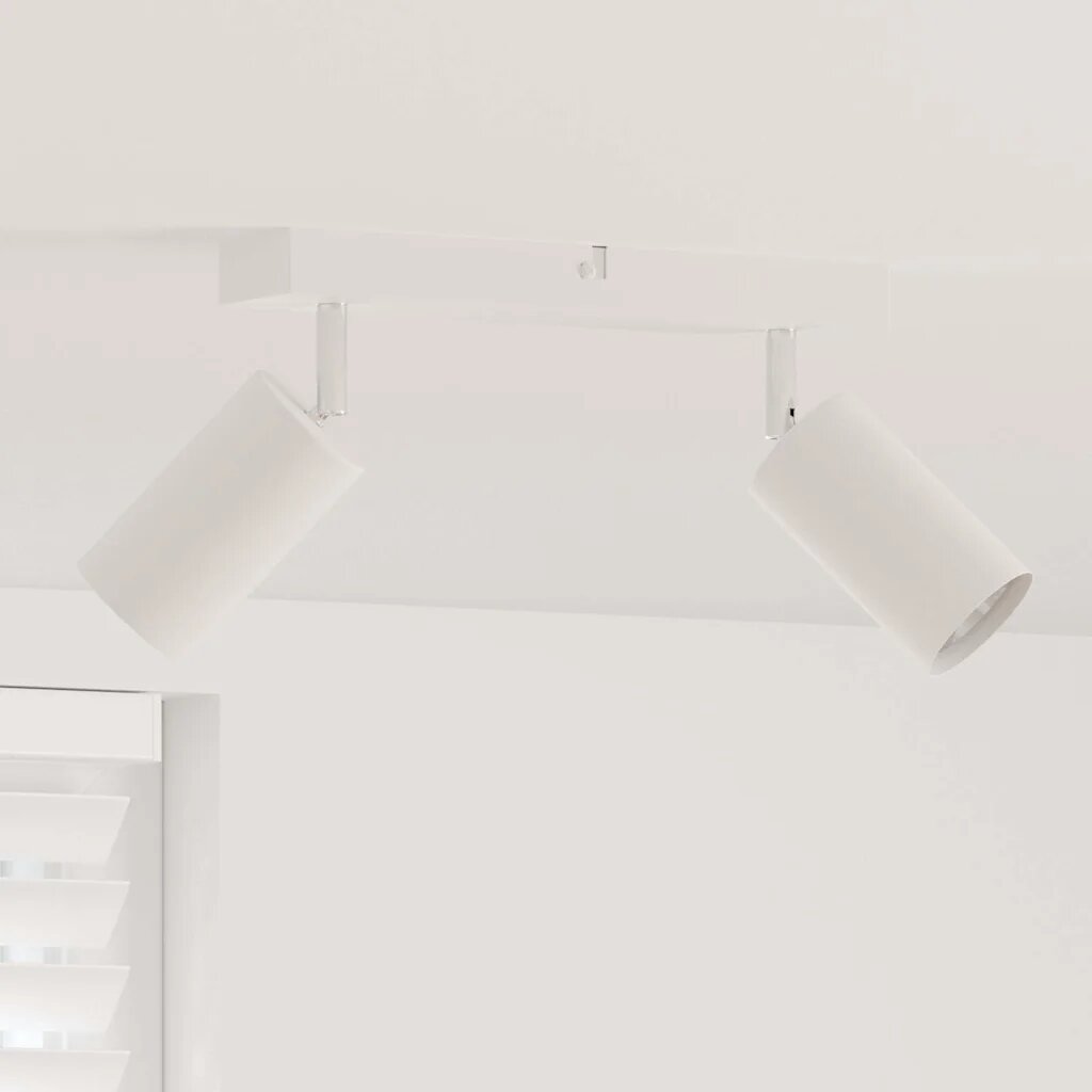 vidaXL Таванен спот с прожектори Бяло 26 x 6 x 16 см Метал