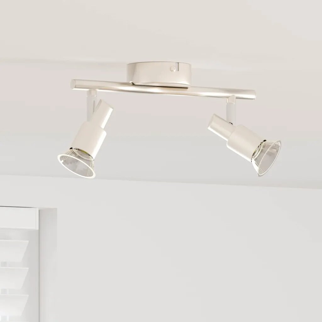 vidaXL Таванен спот с прожектори Никел 255 x 8 x 11 см Стомана