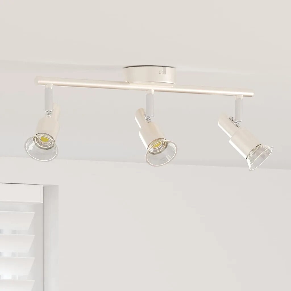 vidaXL Таванен спот с прожектори Никел 39 x 105 x 105 см Стомана