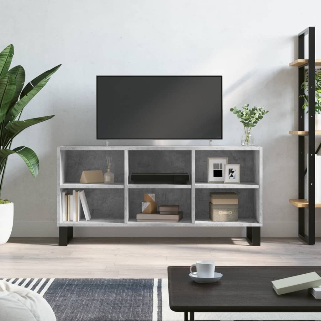 vidaXL ТB шкаф бетонно сив 1035x30x50 см инженерно дърво