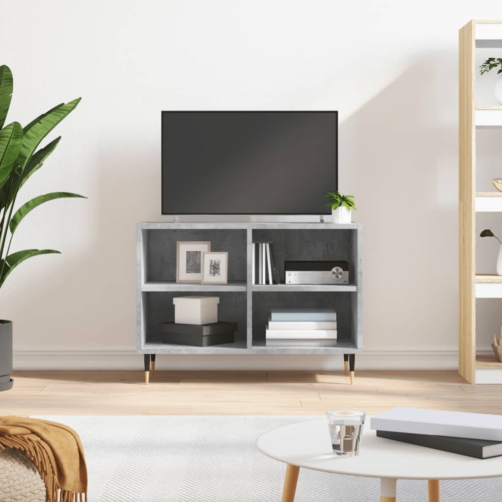 vidaXL ТB шкаф бетонно сив 695x30x50 см инженерно дърво