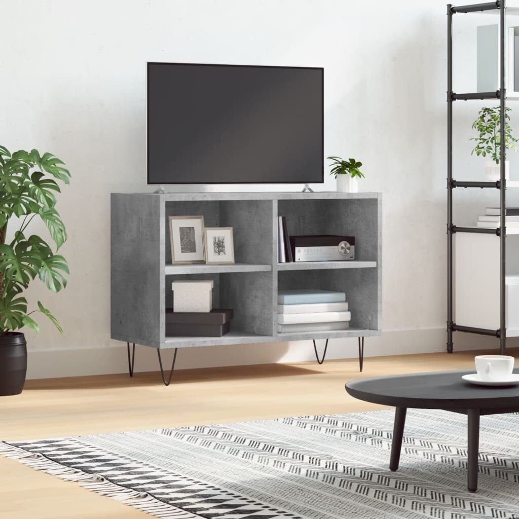 vidaXL ТB шкаф бетонно сив 695x30x50 см инженерно дърво