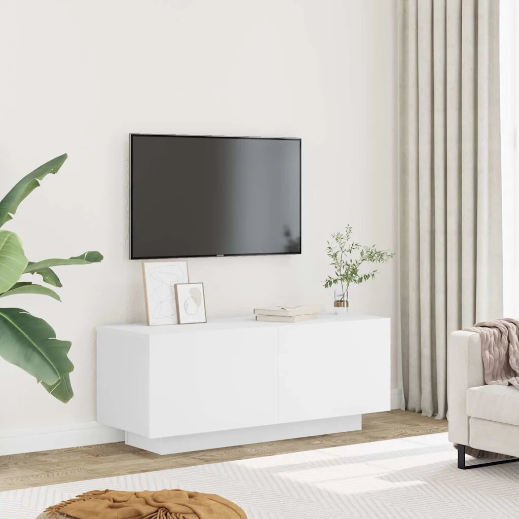 vidaXL ТB шкаф бял 100x35x40 см инженерно дърво