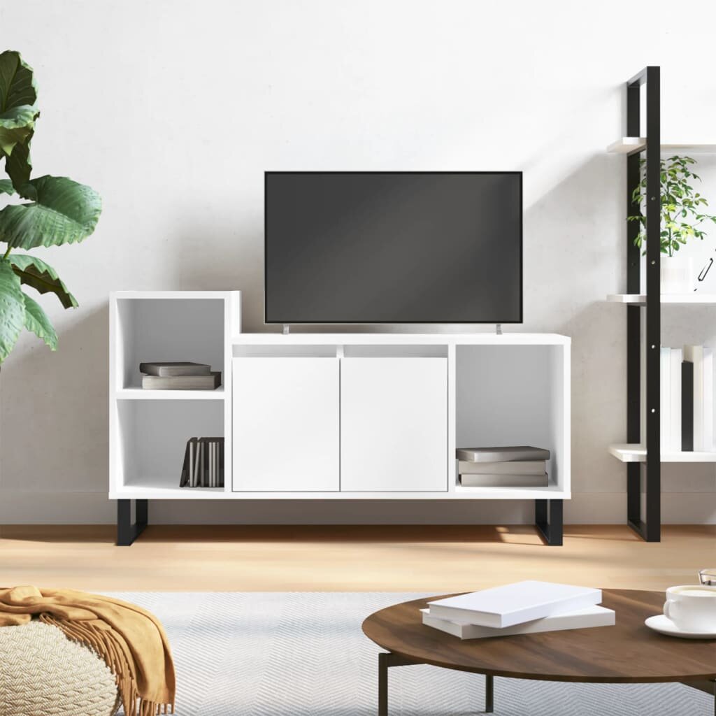 vidaXL ТB шкаф бял 100x35x40 см инженерно дърво