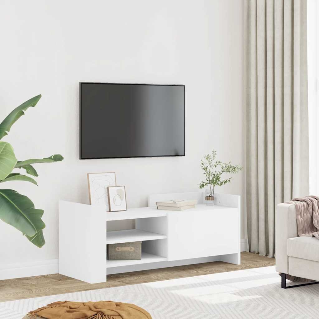 vidaXL ТB шкаф бял 100x35x40 см инженерно дърво