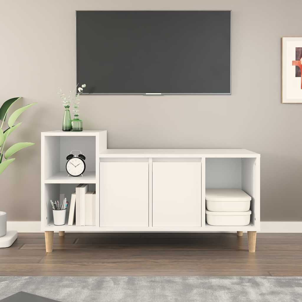 vidaXL ТB шкаф бял 100x35x55 см инженерно дърво