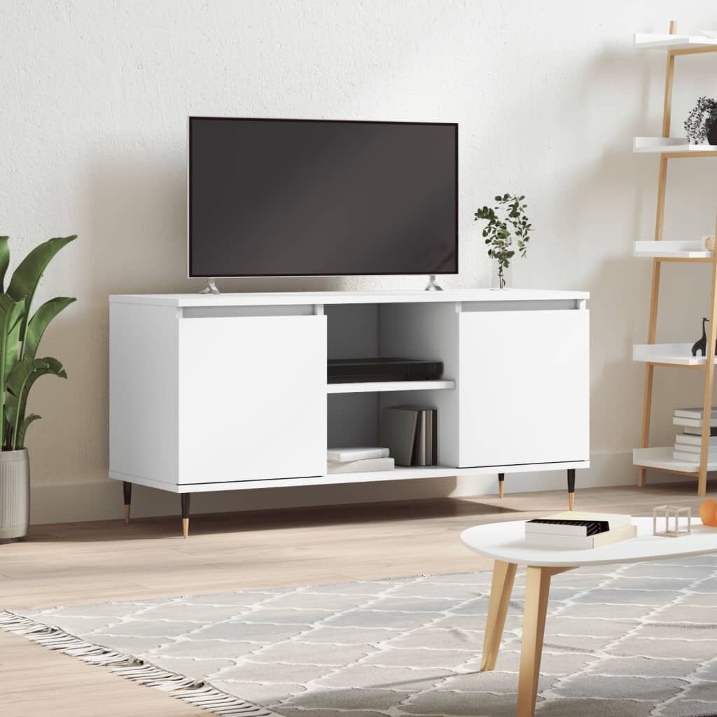 vidaXL ТB шкаф бял 104x35x50 см инженерно дърво