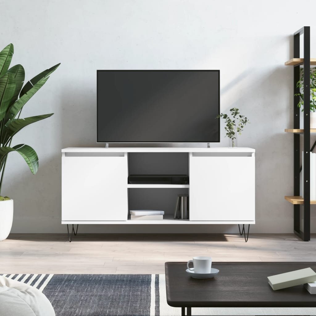 vidaXL ТB шкаф бял 104x35x50 см инженерно дърво