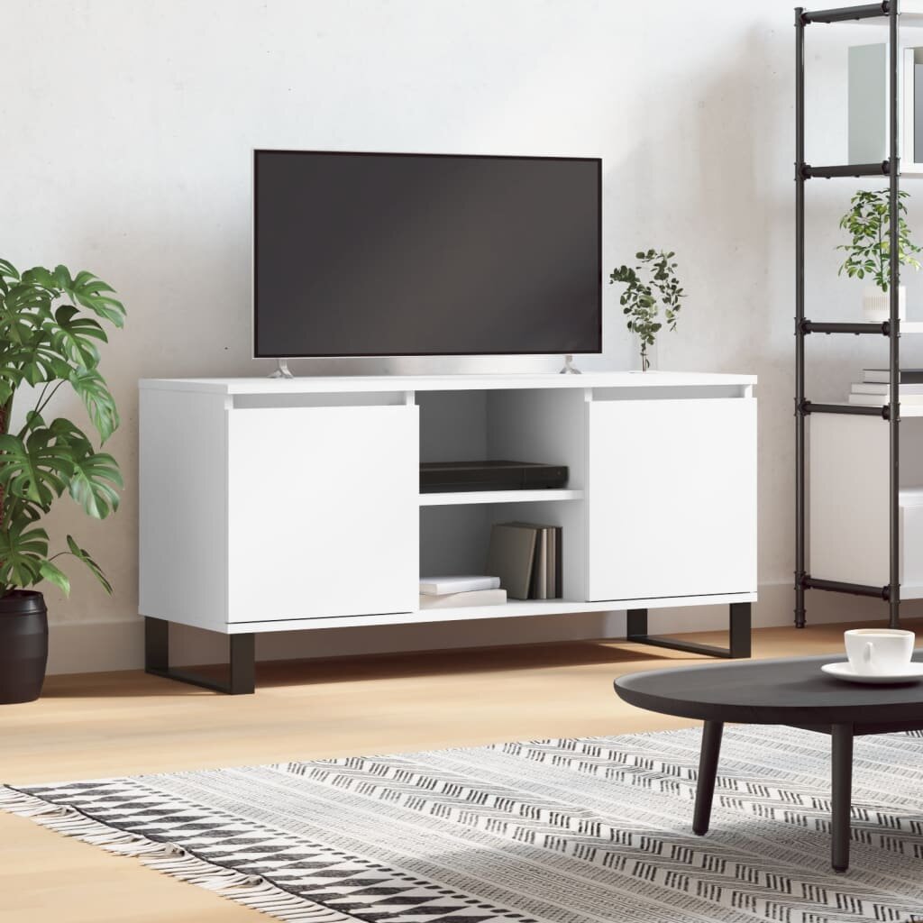 vidaXL ТB шкаф бял 104x35x50 см инженерно дърво