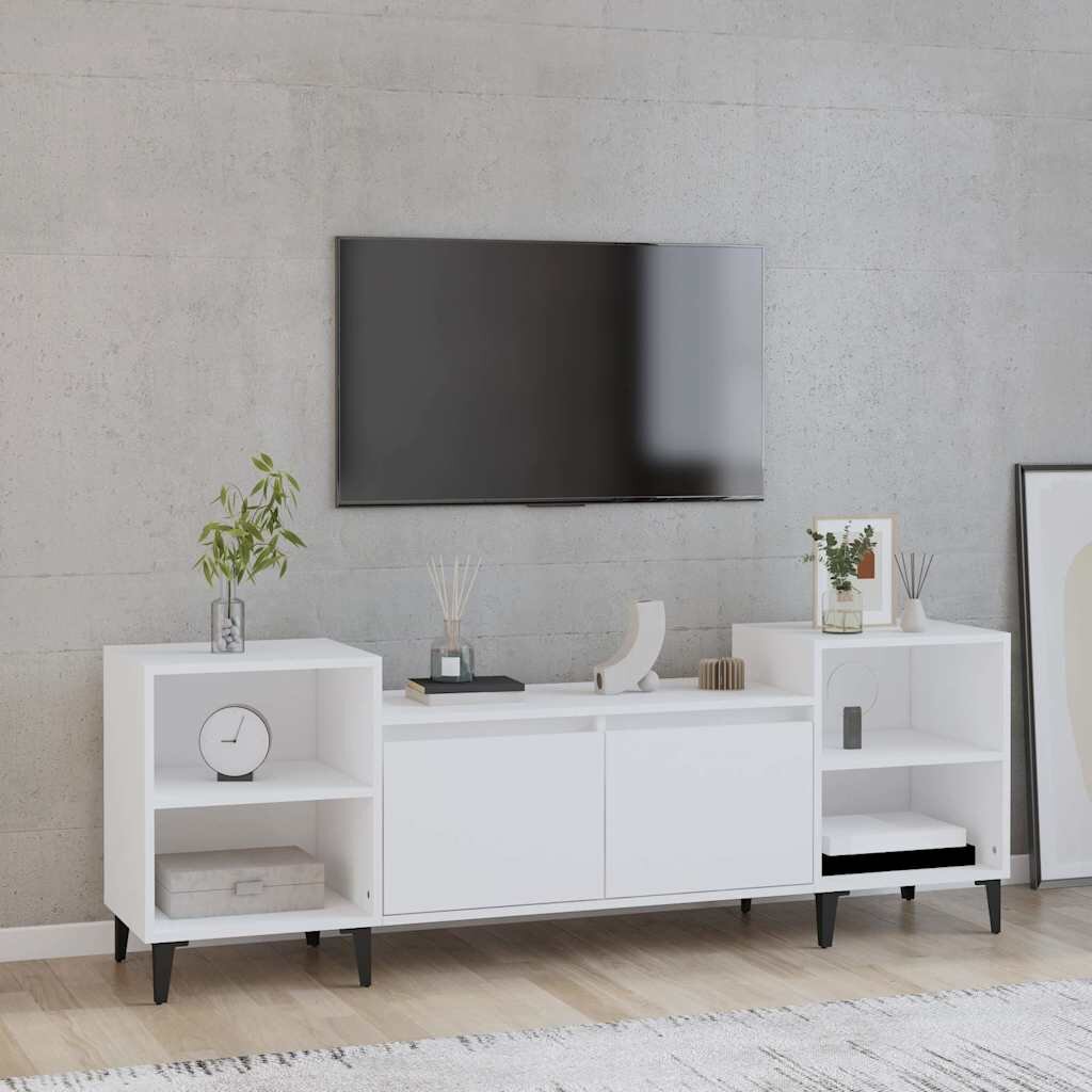 vidaXL ТB шкаф бял 160x35x55 см инженерно дърво