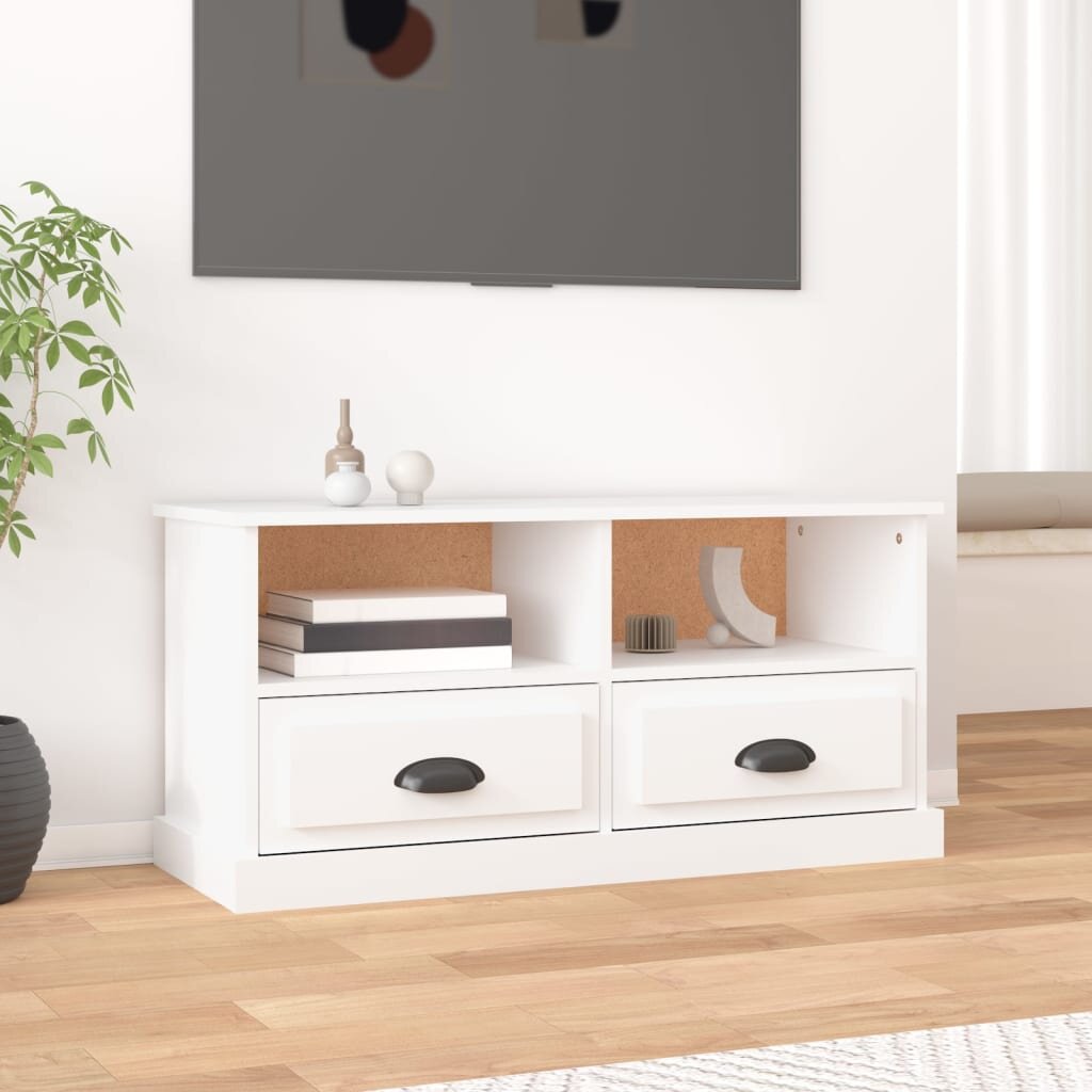 vidaXL ТB шкаф бял 93x355x45 см инженерно дърво