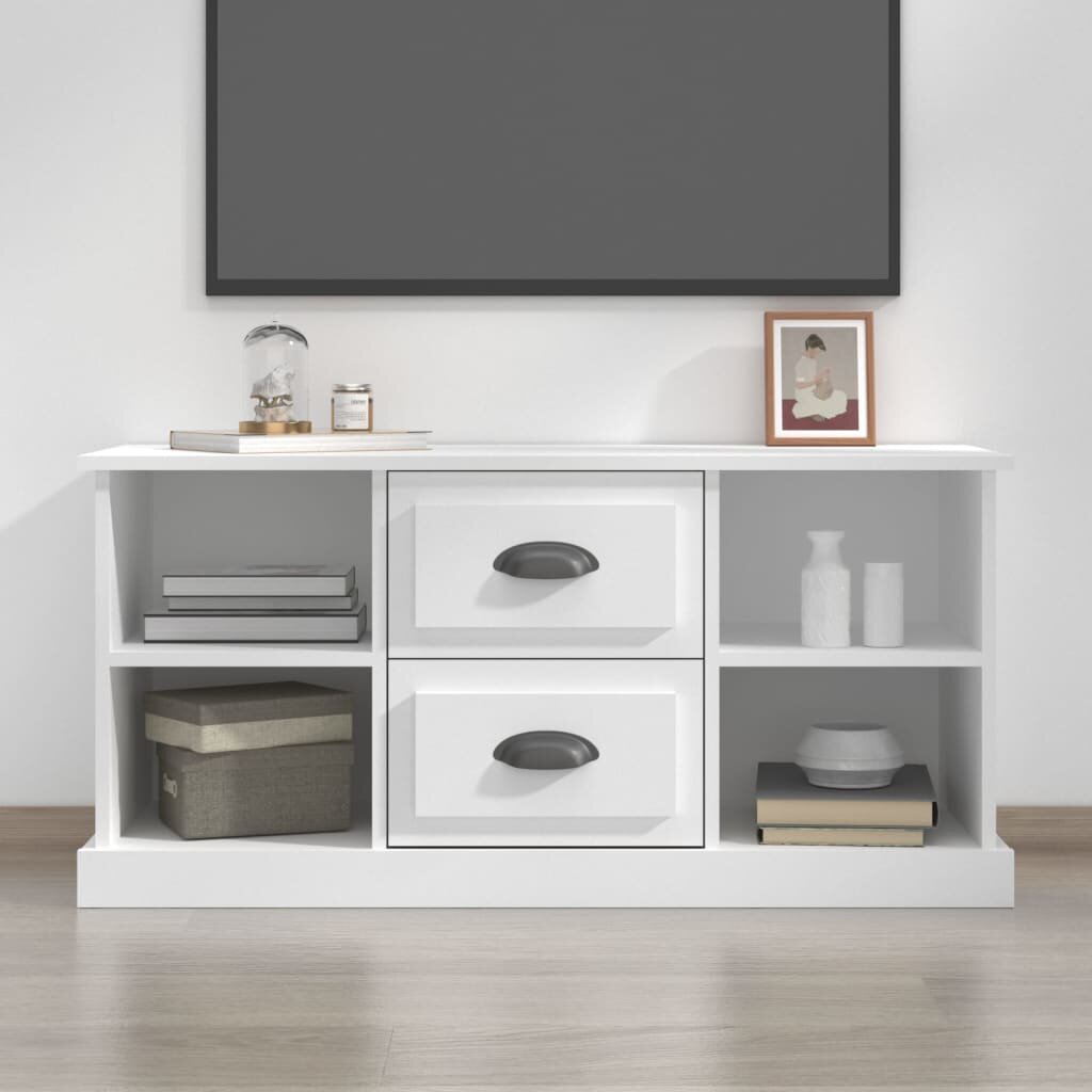vidaXL ТB шкаф бял 995x355x4 см инженерно дърво