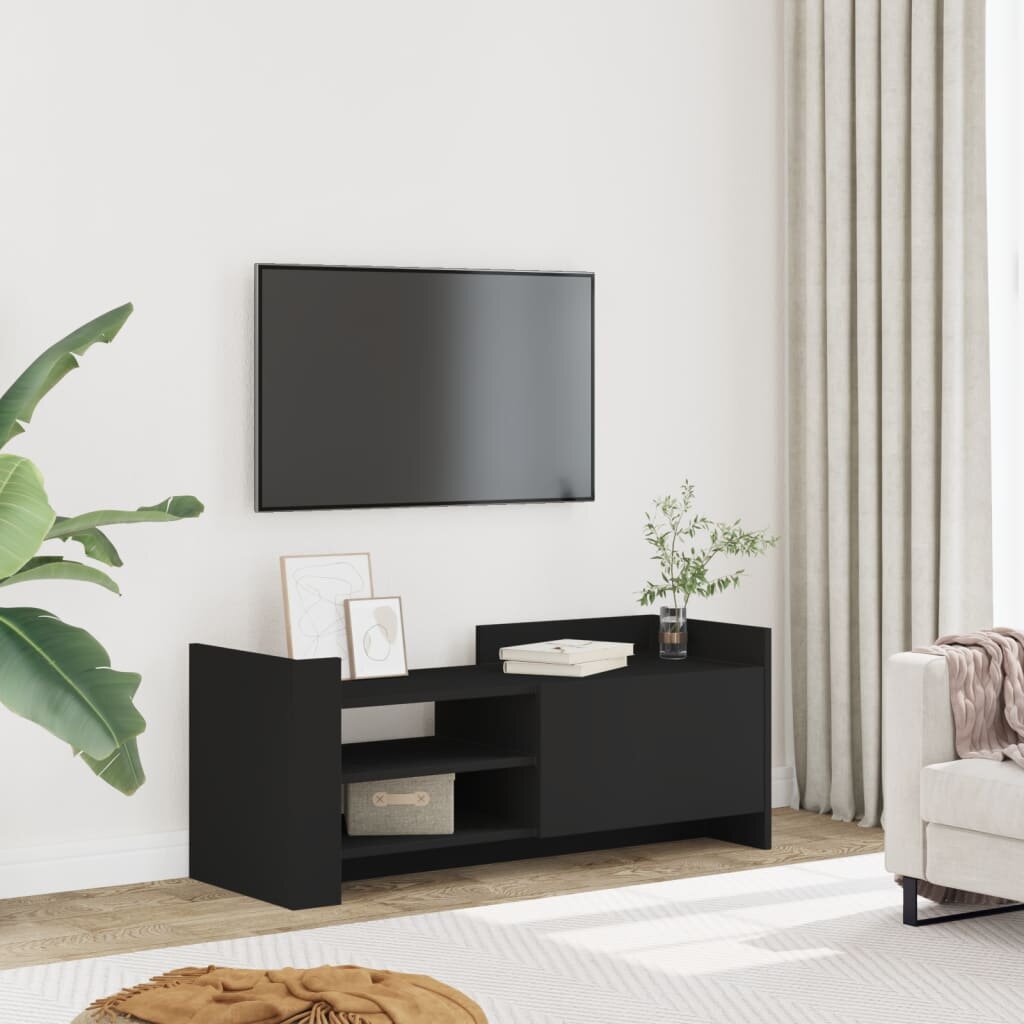 vidaXL ТB шкаф черен 100x35x40 см инженерно дърво