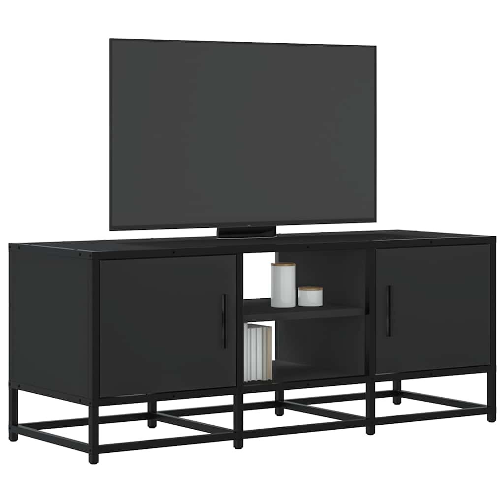 vidaXL ТB шкаф черен 100x35x41 см инженерно дърво и метал
