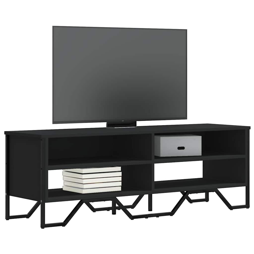 vidaXL ТB шкаф черен 122x34x41 см инженерно дърво