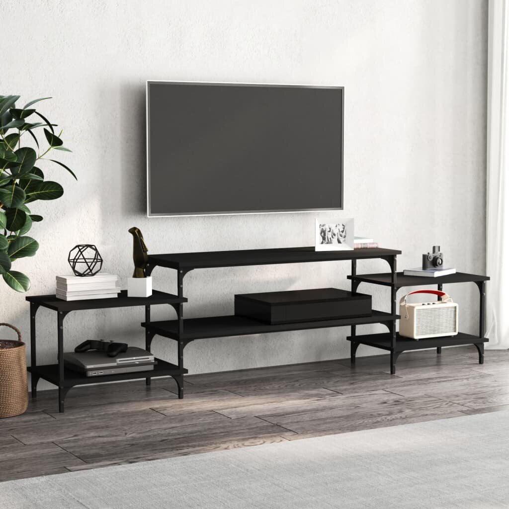 vidaXL ТB шкаф черен 197x35x52 см инженерно дърво