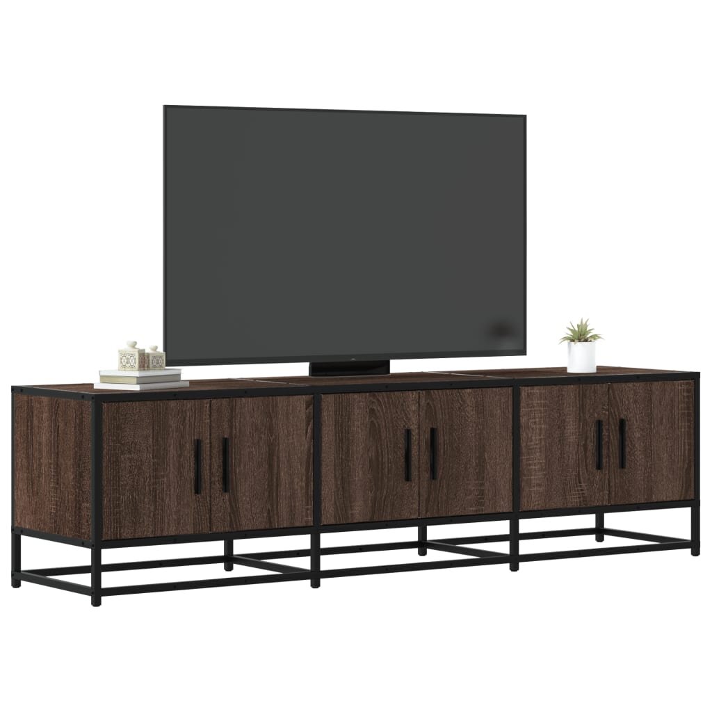 vidaXL ТB шкаф кафяв дъб 150x35x41 см инженерно дърво и метал