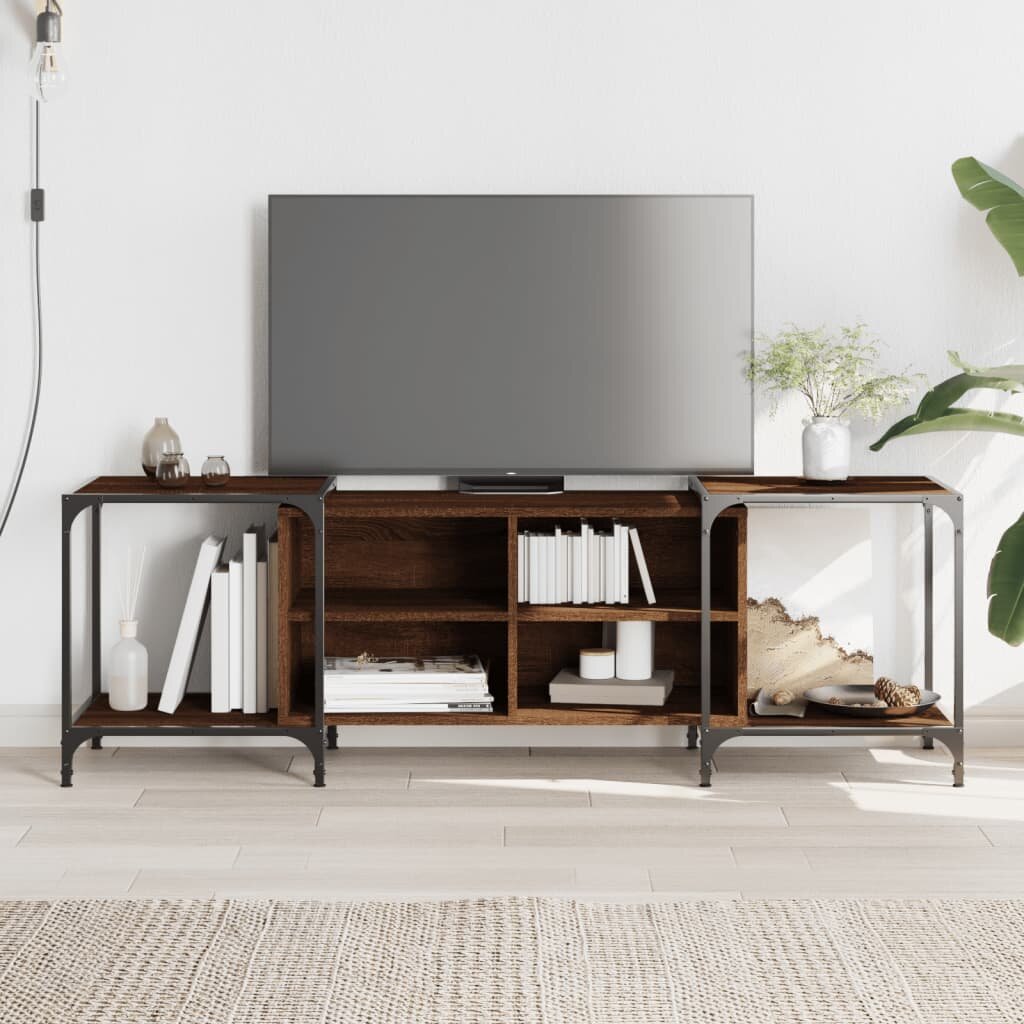 vidaXL ТB шкаф кафяв дъб 153x37x50 см инженерно дърво